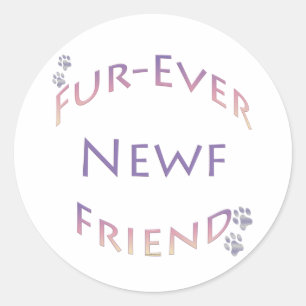 Neufundland Fur ever Friend Runder Aufkleber