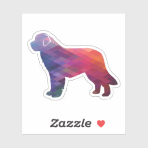 Neufundland Geo Silhouette Lila Aufkleber