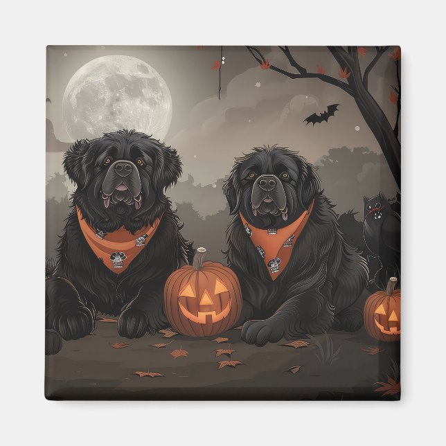 Neufundland Halloween Gruselig Magnet (Vorne)