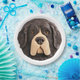 Neufundland - Hund 3D Inspiriert Pappteller