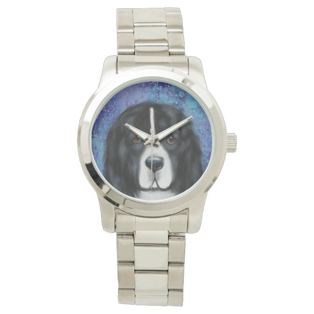 Neufundland-Hund Armbanduhr (Vorderseite)