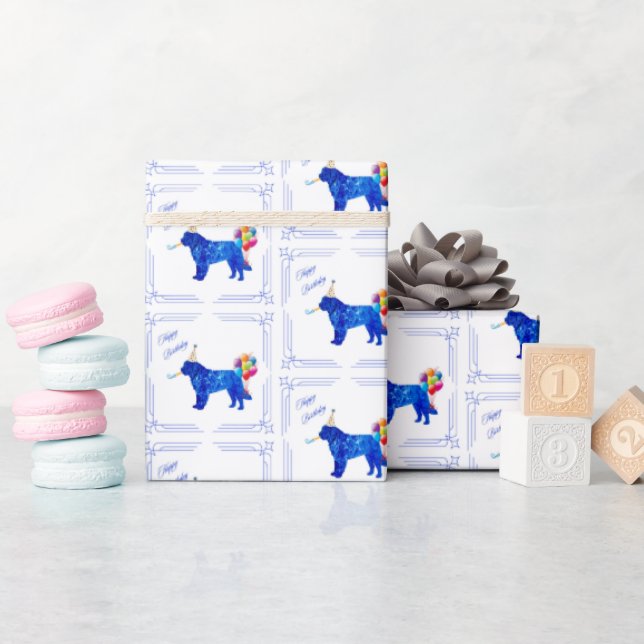 Neufundland Hund Birthday Geschenkpapier (Babyparty)