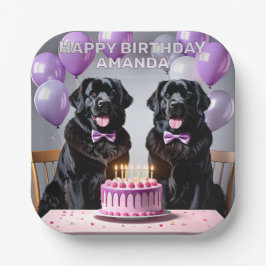 Neufundland Hund Birthday Pappteller