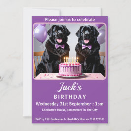 Neufundland Hund Geburtstagspartei Einladung