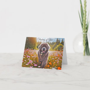 Neufundland Hund Gray Denken Sie an Ihre Note Card Dankeskarte