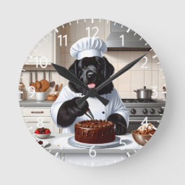 Neufundland Hund Icing Cake Runde Wanduhr