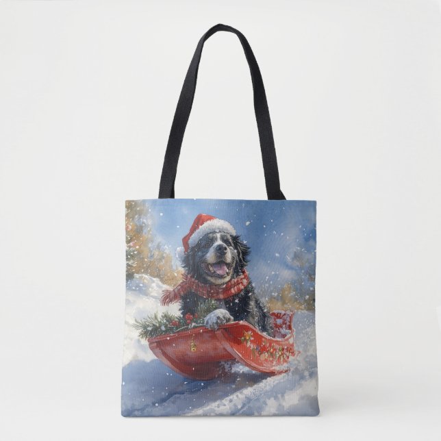 Neufundland Hund in Sledge Let it Snow Christmas (Vorderseite)