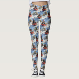 Neufundland Hund in Sledge Let it Snow Christmas Leggings