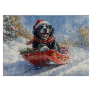Neufundland Hund in Sledge Let it Snow Christmas Schneidebrett