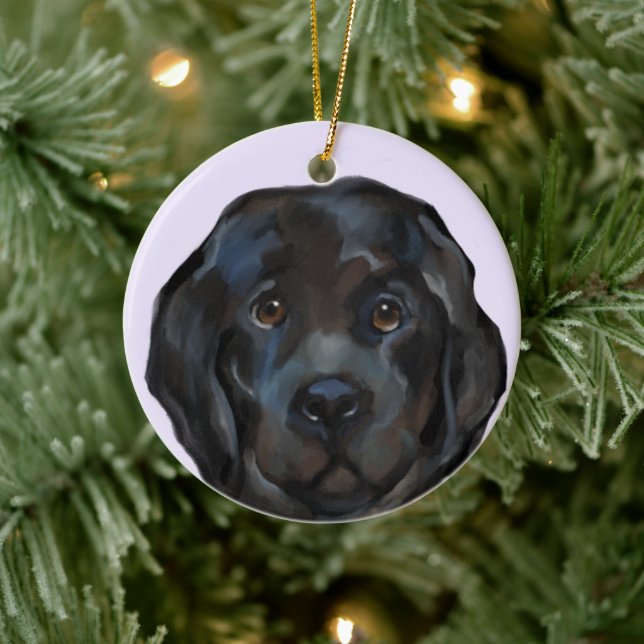 Neufundland-Hund Keramik Ornament (Baum)