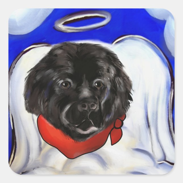 Neufundland-Hund Quadratischer Aufkleber (Vorderseite)