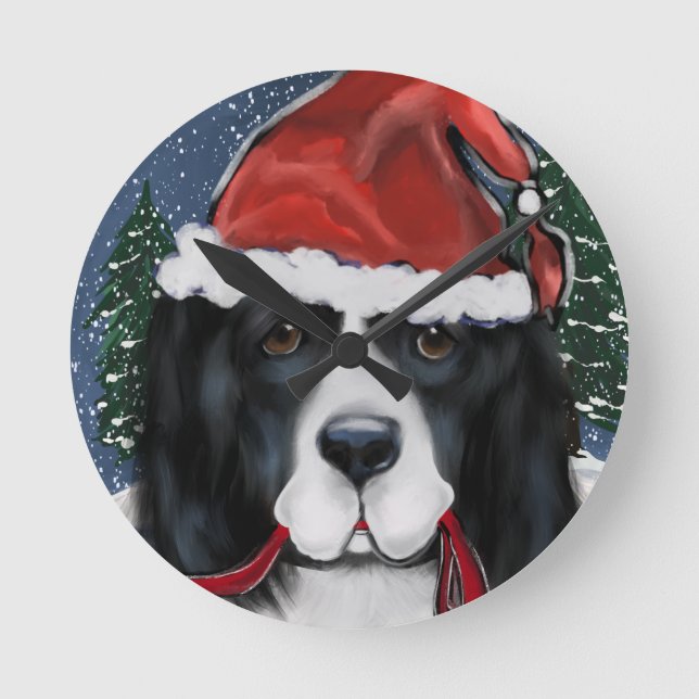 Neufundland-Hund Runde Wanduhr (Vorderseite)
