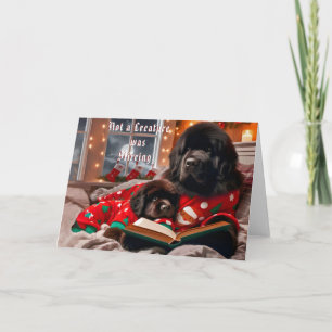 Neufundland Hund Storytime Weihnachtskarte Feiertagskarte