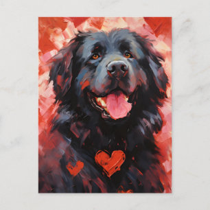 Neufundland-Hund-Valentinstag Postkarte