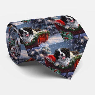 Neufundland Hund Weihnachtsfest Krawatte