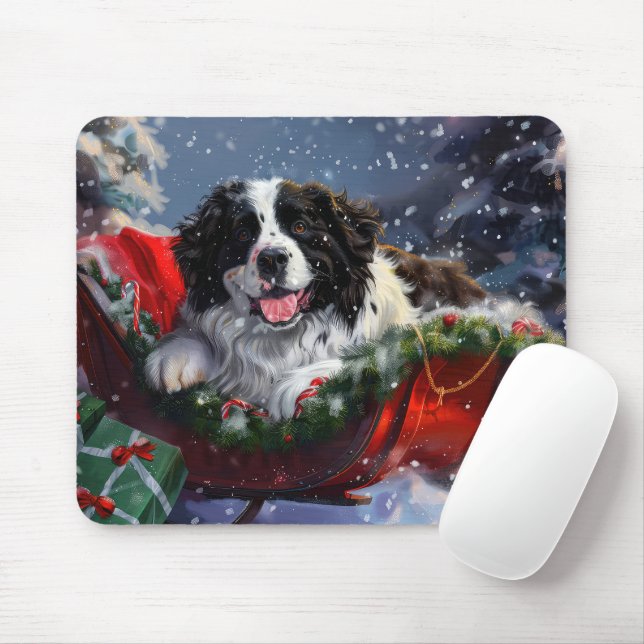Neufundland Hund Weihnachtsfest Mousepad (Mit Mouse)