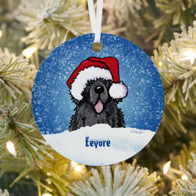 Neufundland Hund Weihnachtsmetallschmuck Ornament Aus Metall (InSitu)