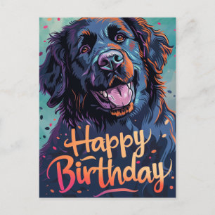 Neufundland-Hund zum Geburtstag Postkarte