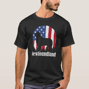 Neufundland Hunde amerikanische Flagge 4. Juli Pri T-Shirt