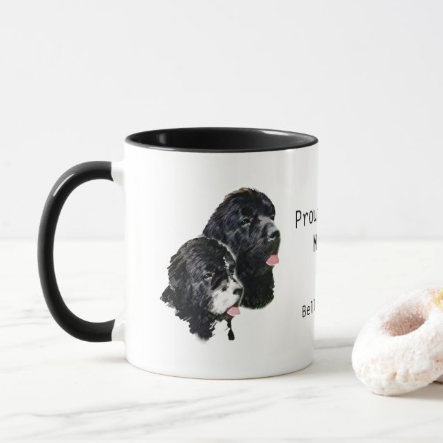 Neufundland Hunde Proud Newfie Mama Personalisiert Tasse (Mit Donut)