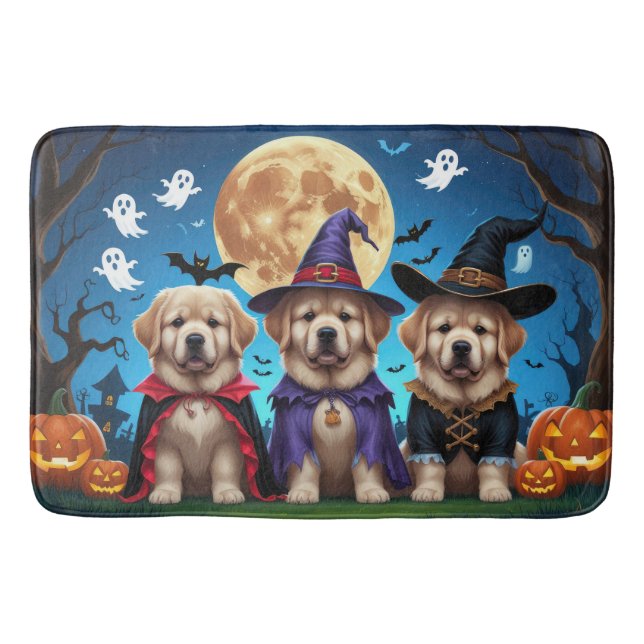 Neufundland Hunde Pumpkin Halloween Funny Badematte (Vorderseite)