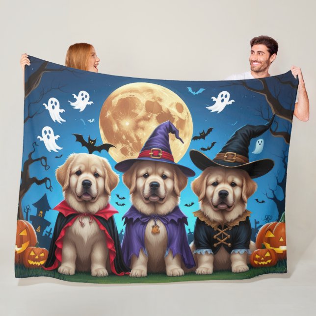 Neufundland Hunde Pumpkin Halloween Funny Fleecedecke (Beispiel)