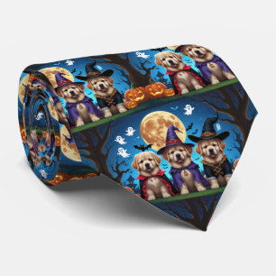 Neufundland Hunde Pumpkin Halloween Funny Krawatte