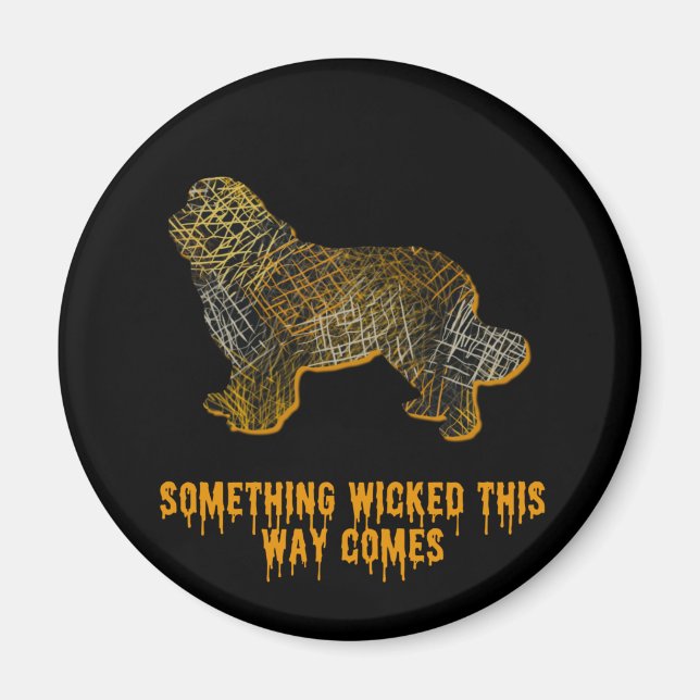 Neufundland Hunde Silhouette Spaß Halloween Magnet (Vorne)