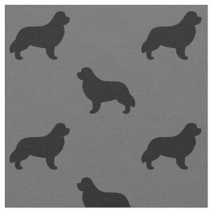 Neufundland Hunde Silhouetten Gemustert Stoff