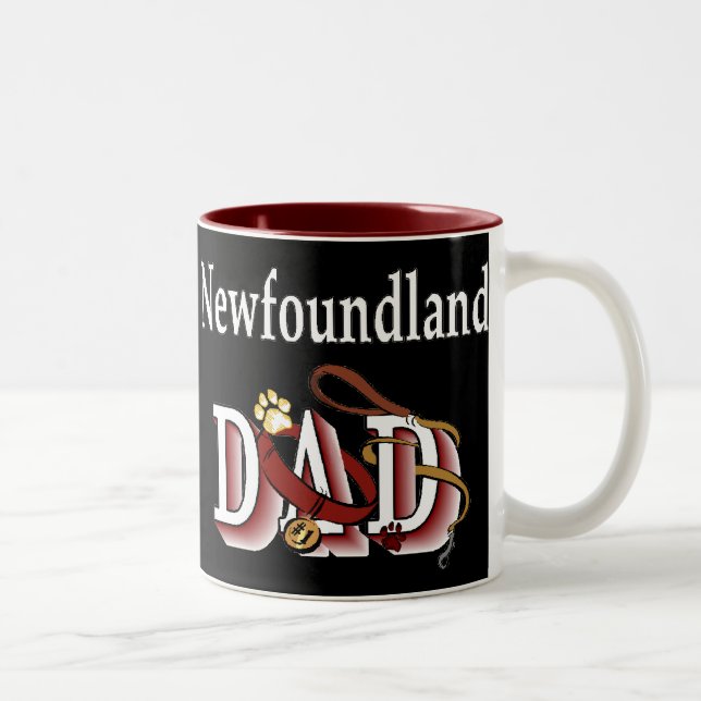 Neufundland Hunde Vater Geschenke Zweifarbige Tasse (Rechts)
