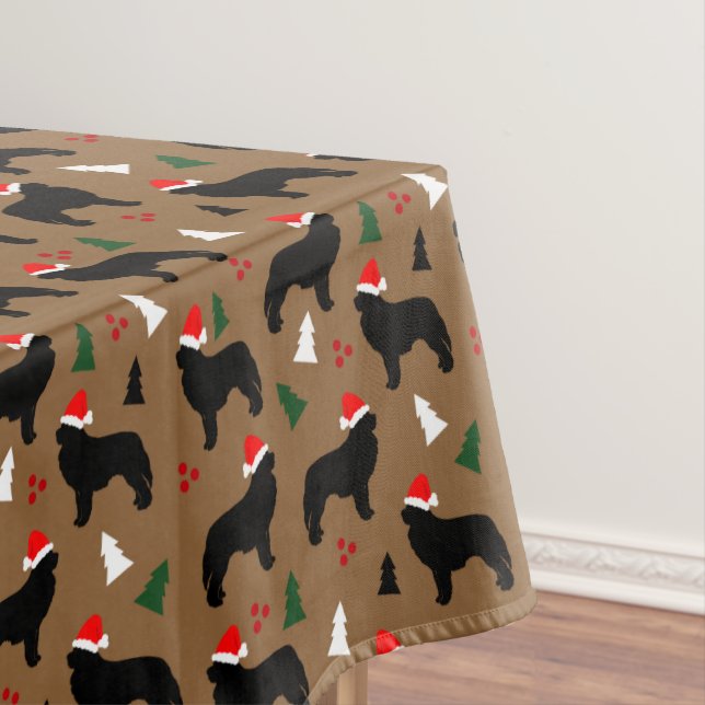 Neufundland Hunde Weihnachtsmannmützen Weihnachtsf Tischdecke (Beispiel)