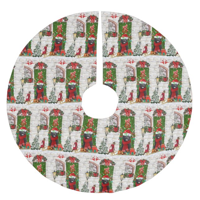 Neufundland - Hundeweihe Polyester Weihnachtsbaumdecke (Vorderseite)