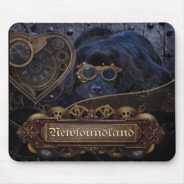 Neufundland-HundSteampunk Art! Mousepad (Vorne)