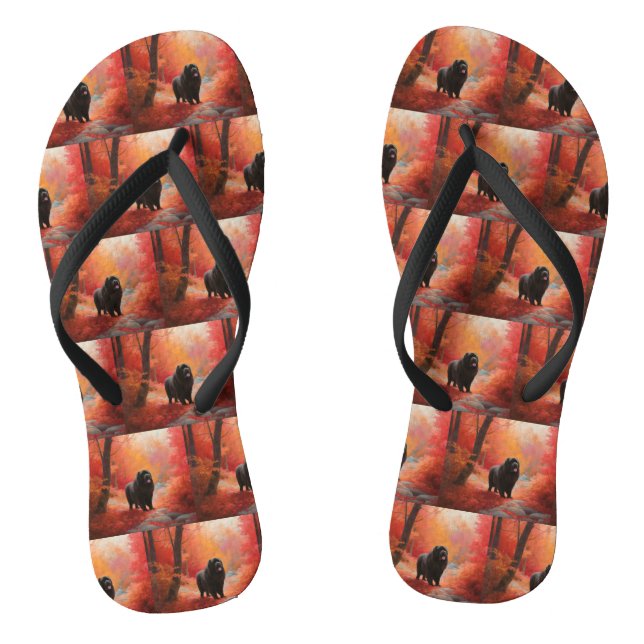 Neufundland im Herbst Leaves Fall Inspiriert Flip Flops (Fußbett)