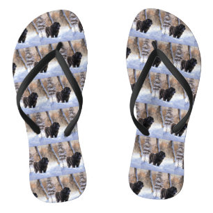 Neufundland Let It Snow Christmas Flip Flops