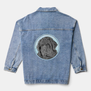 Neufundland Malerei - Niedliche Original Hunde Kun Jeansjacke