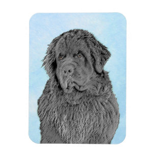 Neufundland Malerei - Niedliche Original Hunde Kun Magnet