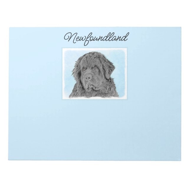 Neufundland-Malerei - Niedliche Original-Hunde-Kun Notizblock (Vorderseite)