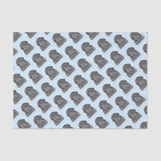 Neufundland Malerei - Niedliche Original Hunde Kun Seidenpapier (Vorderseite)