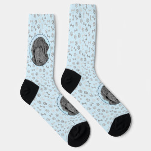 Neufundland Malerei - Niedliche Original Hunde Kun Socken