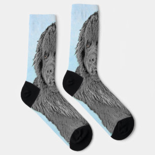 Neufundland Malerei - Niedliche Original Hunde Kun Socken