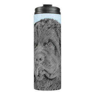 Neufundland Malerei - Niedliche Original Hunde Kun Thermosbecher