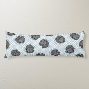 Neufundland Malerei Schwarz Niedlich Original Hund Seitenschläferkissen