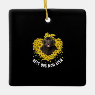 Neufundland Mama liebt Sonnenblumengeschenk Keramikornament