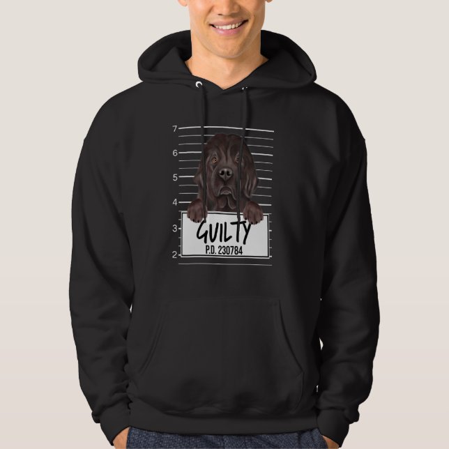 Neufundland Mugshot Guilty Dog Hoodie (Vorderseite)