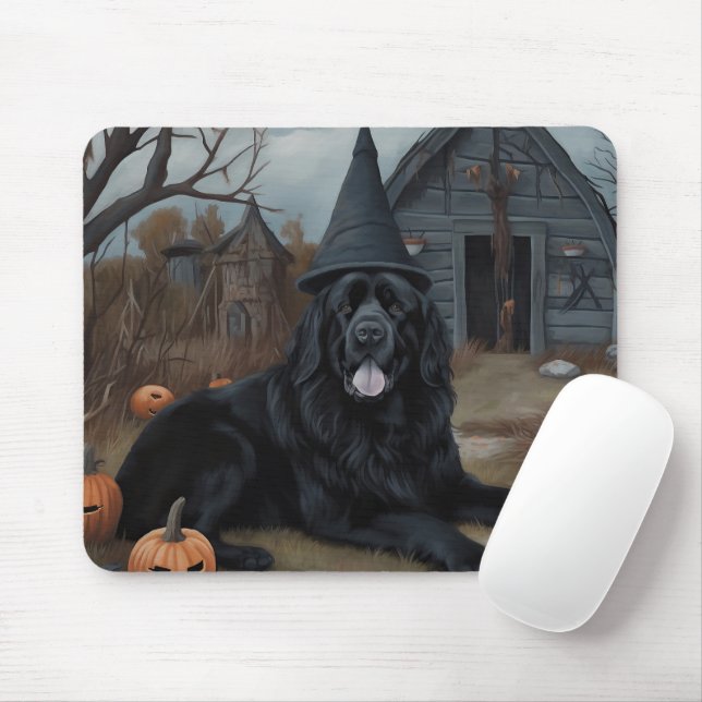 Neufundland Pumpkins Halloween Beängstigend Mousepad (Mit Mouse)