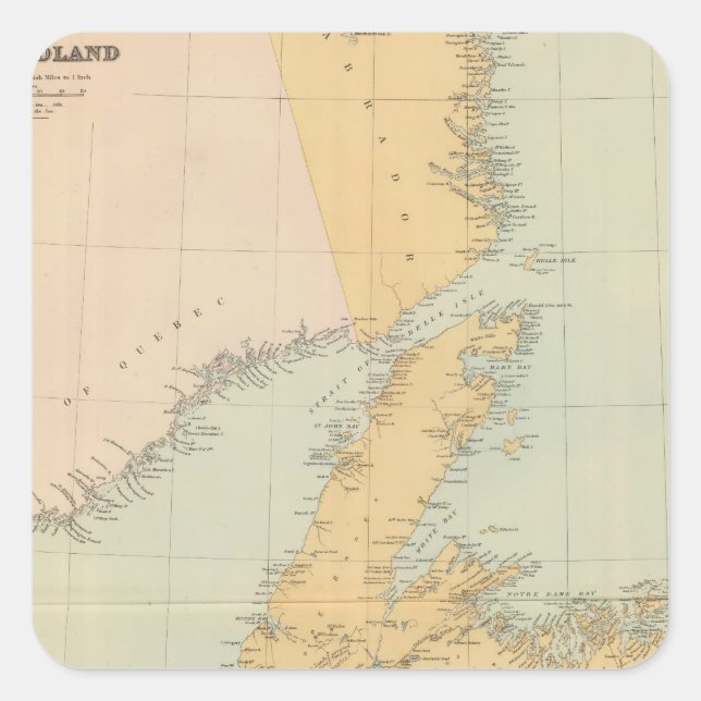 Neufundland Quadratischer Aufkleber (Vorderseite)