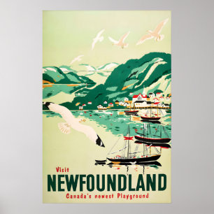 Neufundland-Reiseposter Vintage-Kanada-Wandkunst Poster