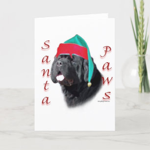 Neufundland (schwarz) Santa Paws Feiertagskarte