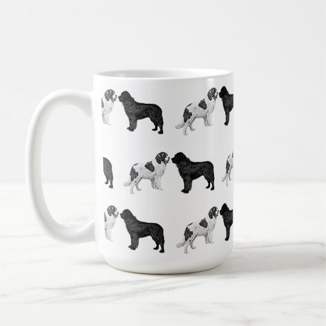 Neufundland Schwarz und Landseer Kaffeetasse (Links)